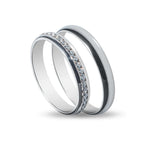 Λευκόχρυσες βέρες γάμου Maschio Femmina SL86 λουστρέ με zircon ολόβερο.