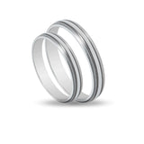 Λευκόχρυσες βέρες γάμου Maschio Femmina SL81 3.5mm με διακριτικές γραμμές.