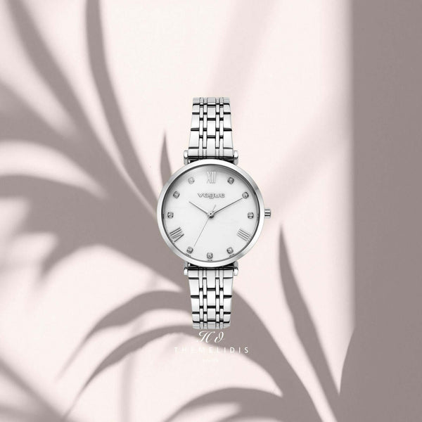 Ρολόι Vogue Bliss Mini 2020617081 Με Ασημί Μπρασελέ & Λευκό Φίλντισι Καντράν