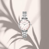Vogue 2020617083 γυναικείο ρολόι Bliss Mini με ασημί μπρασελέ, ροζ φίλντισι καντράν 27mm, ζιργκόν και ασημί δείκτες.