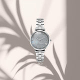 Vogue 2020617084 γυναικείο ρολόι Bliss Mini με ασημί μπρασελέ, γκρι φίλντισι καντράν 27mm, ζιργκόν και ασημί δείκτες.