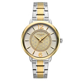 Ρολόι Vogue Lucy 20206124612 με δίχρωμο μπρασελέ, σαμπανιζέ καντράν με χρυσούς δείκτες και διάμετρο στεφανιού 36,7mm διακοσμημένο με ζιργκόν.