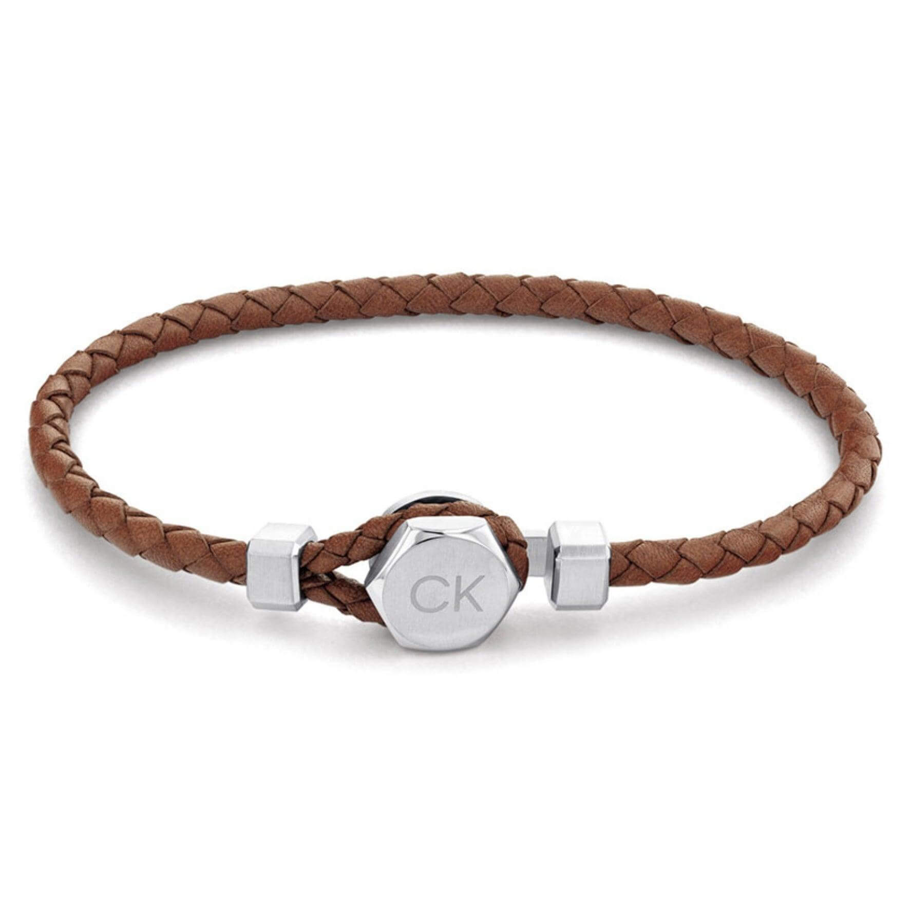Ανδρικό βραχιόλι Calvin Klein 35000261 από καφέ δέρμα.