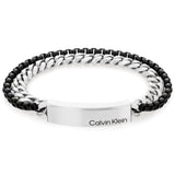 Βραχιόλι Calvin Klein 35000566 Ατσάλινο Δίχρωμο Ασημί Μαύρο