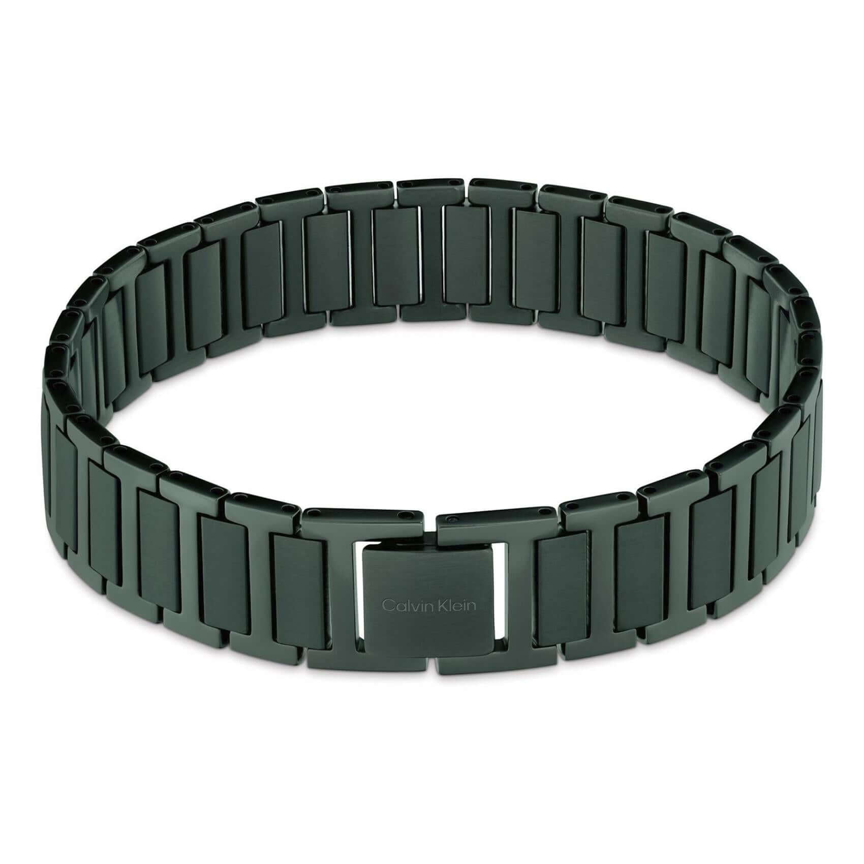 Ανδρικό βραχιόλι Calvin Klein 35100030 ατσάλινο σε πράσινο χρώμα με σχέδιο μπρασελέ.