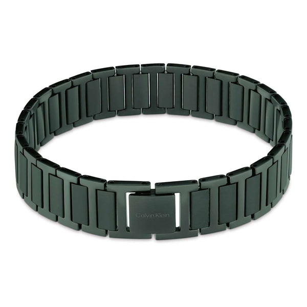 Ανδρικό βραχιόλι Calvin Klein 35100030 ατσάλινο σε πράσινο χρώμα με σχέδιο μπρασελέ.