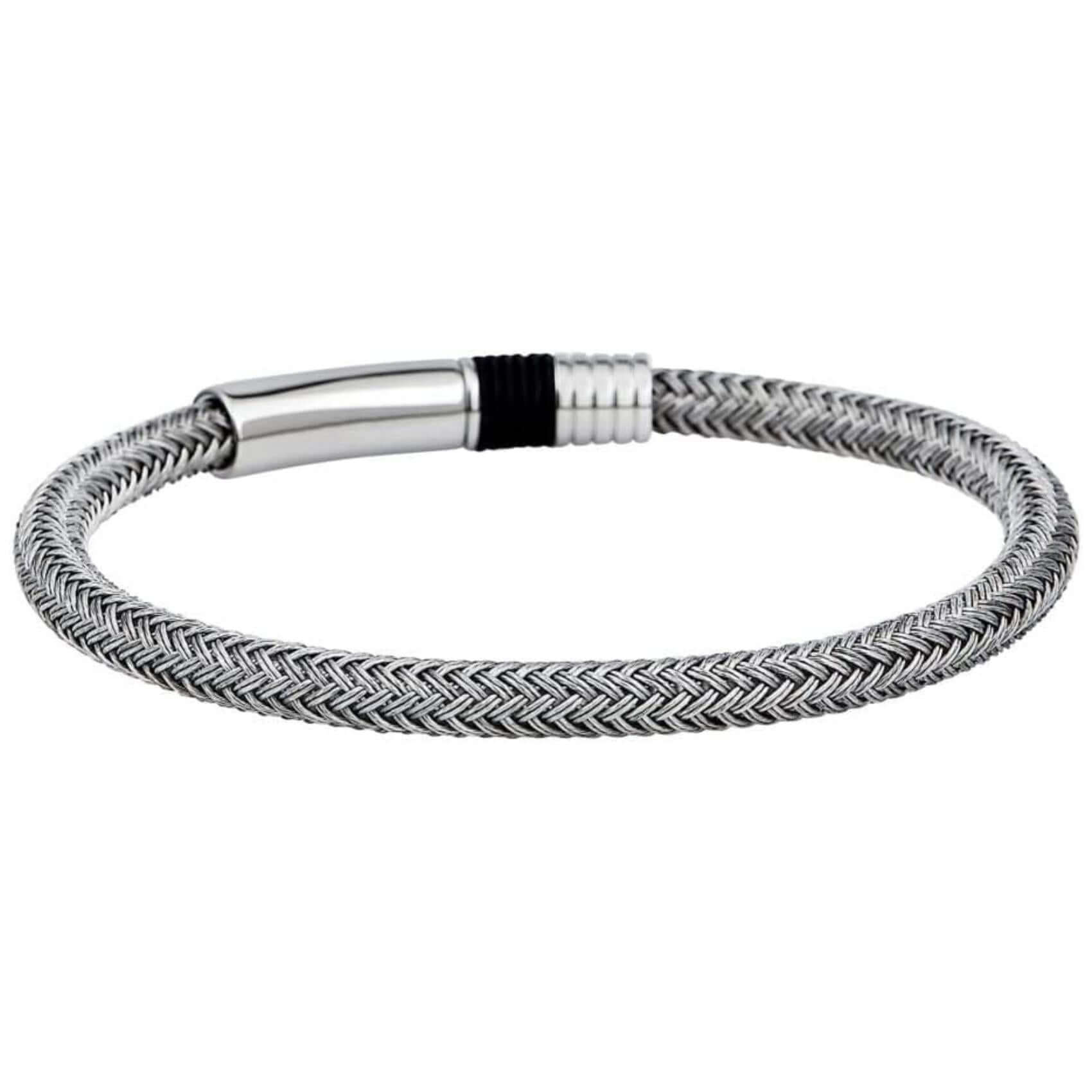 Ανδρικό βραχιόλι Emporio Armani EGS1623040 Heritage από ανοξείδωτο ατσάλι σε ασημί χρώμα.