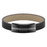 Βραχιόλι Boss 1580490M Δερμάτινο Μαύρο