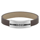 Βραχιόλι Boss 1580496M Δερμάτινο Καφέ