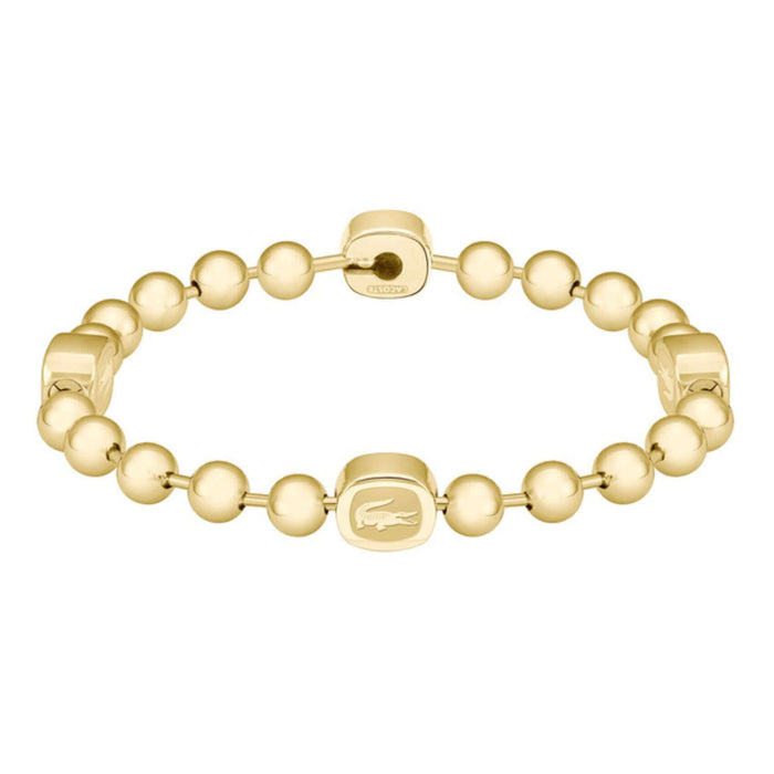 Ατσάλινο βραχιόλι Lacoste 2040409 με χρυσές χάντρες.