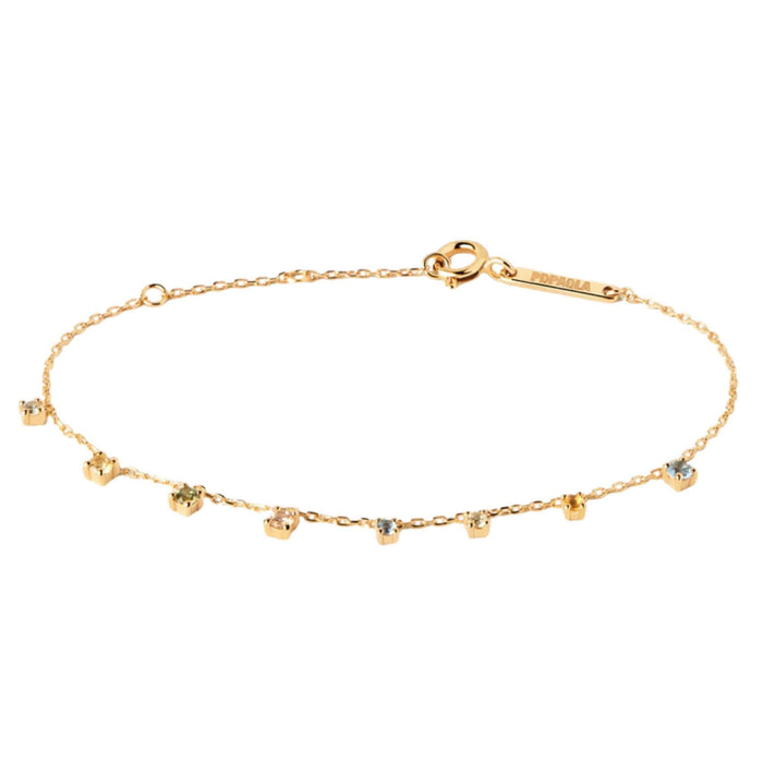 Bραχιόλι PDPAOLA PU01-782-U Rainbow Salsa από ασήμι 925 επιχρυσωμένο με πολύχρωμα ζιργκόν.