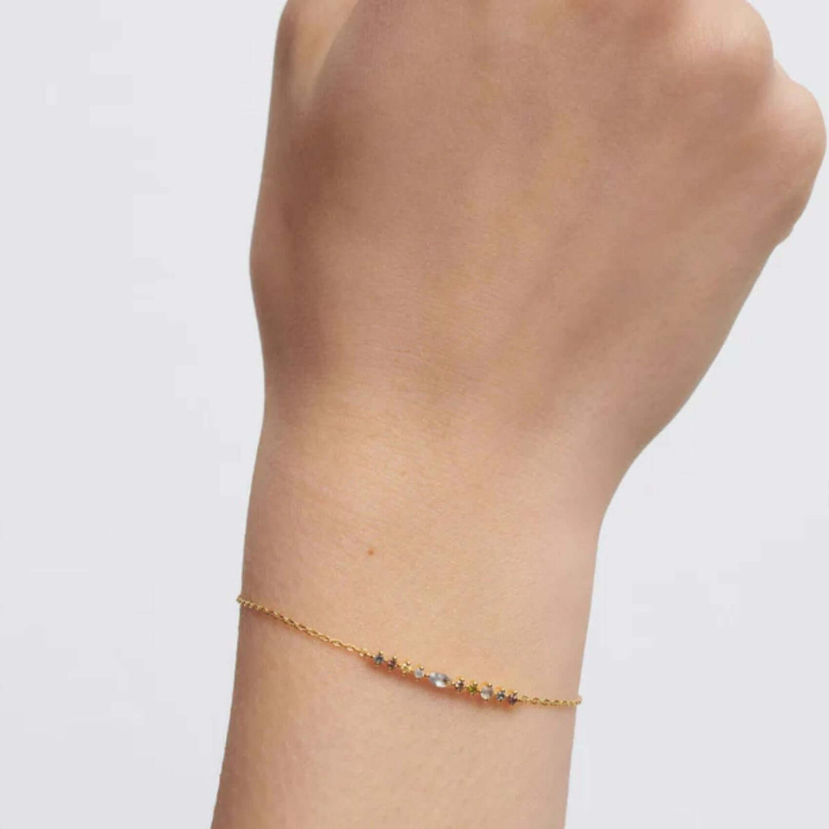 Bραχιόλι PDPAOLA PU01-845-U Lotus από ασήμι 925 επιχρυσωμένο με πολύχρωμα ζιργκόν.