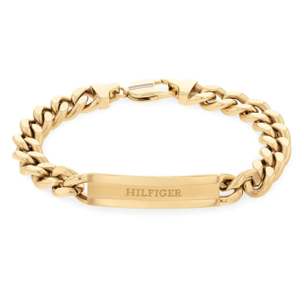 Bραχιόλι Tommy Hilfiger 2790580 σε χρυσό χρώμα από ανοξείδωτο ατσάλι με σχέδιο μπρασελέ.