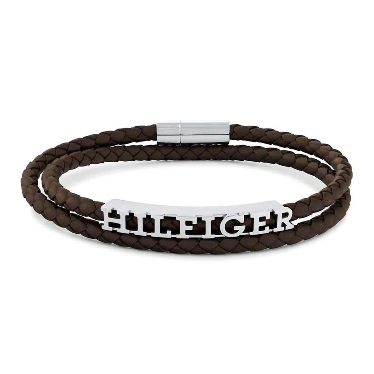 Διπλό βραχιόλι Tommy Hilfiger 2790589 δερμάτινο σε καφέ χρώμα.