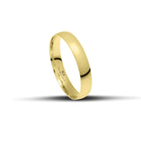 Κλασική βέρα γάμου/αρραβώνα κατασκευασμένη από κίτρινο χρυσό με γυαλιστερή επιφάνεια, πλάτους 4mm με ανατομικό σχεδιασμό.
