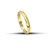 Κλασική βέρα γάμου/αρραβώνα κατασκευασμένη από κίτρινο χρυσό με γυαλιστερή επιφάνεια, πλάτους 3mm με ανατομικό σχεδιασμό.