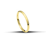 Κλασική βέρα γάμου/αρραβώνα κατασκευασμένη από κίτρινο χρυσό με γυαλιστερή επιφάνεια, πλάτους 2.2mm με ανατομικό σχεδιασμό.