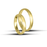 Κλασικές βέρες γάμου/αρραβώνα κατασκευασμένες από κίτρινο χρυσό με ματ επιφάνεια, πλάτους 3.3mm με ανατομικό σχεδιασμό.