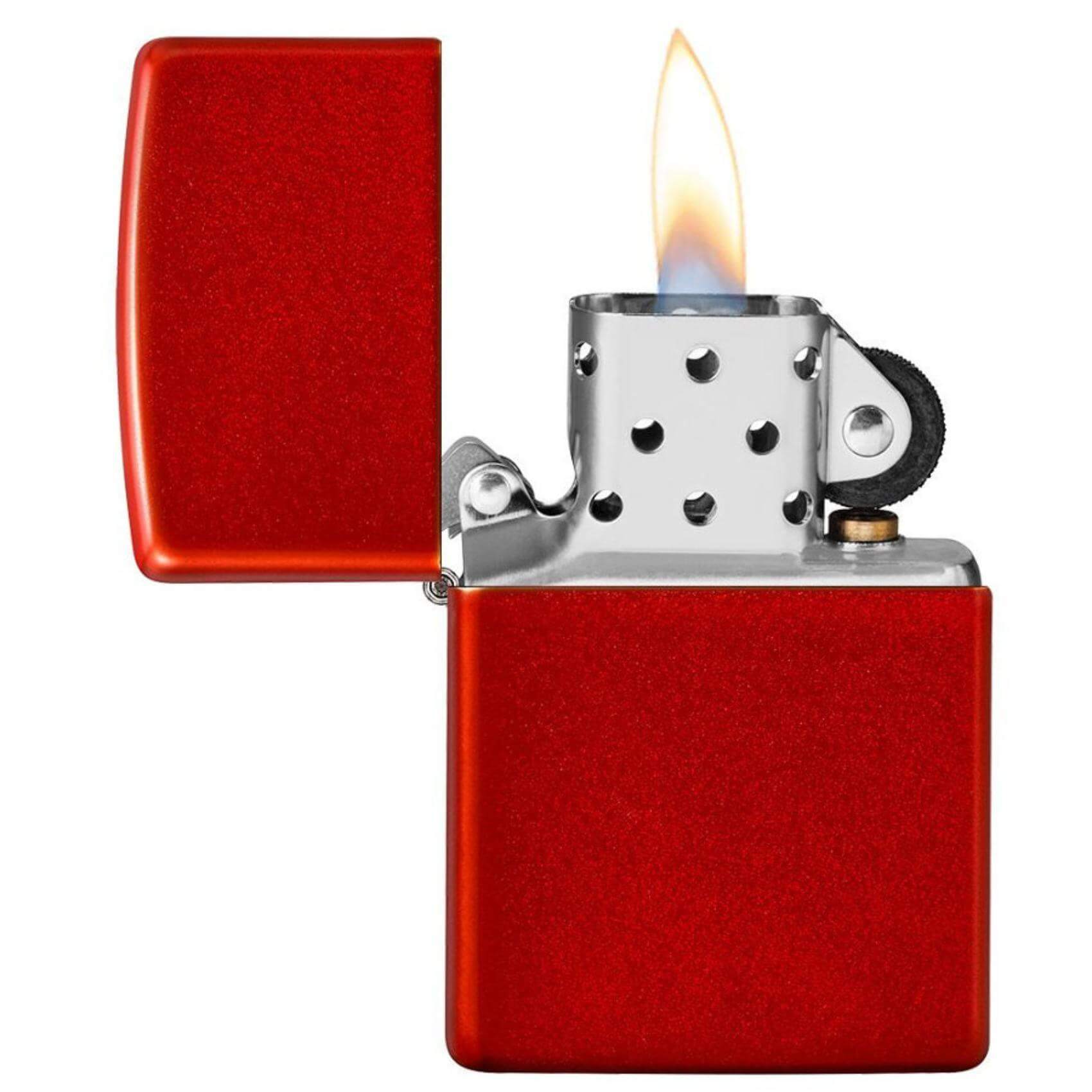 Αντιανεμικός αναπτήρας Zippo Classic Metallic Red 49475 σε κόκκινο χρώμα με ματ υψή και δυνατότητα χαράγματος για ένα προσωποποιημένο δώρο.