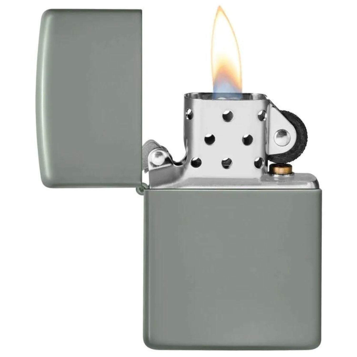 Αντιανεμικός αναπτήρας Zippo Classic Sage 49843 σε γκρι χρώμα και γυαλιστερή υφή με δυνατότητα χαράγματος για ένα προσωποποιημένο δώρο.