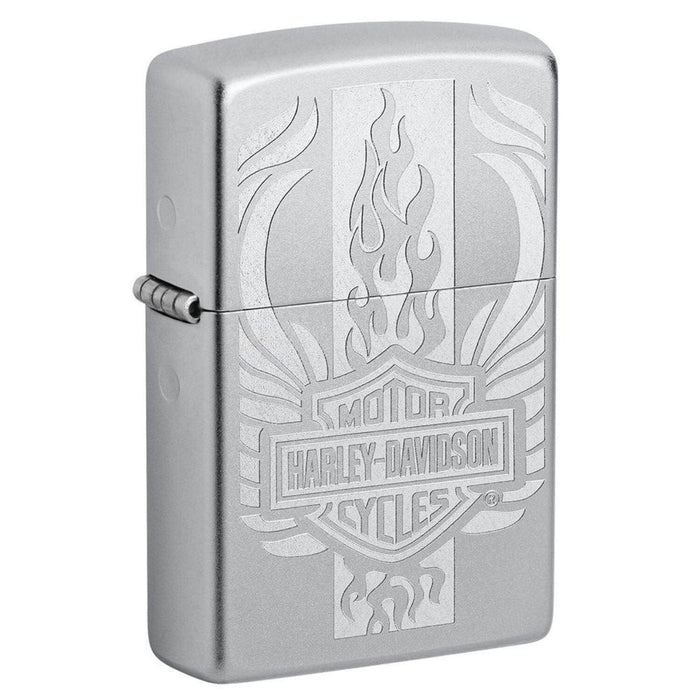 Αντιανεμικός αναπτήρας Zippo Harley Davidson 49660 σε ασημί μεταλλικό χρώμα με δυνατότητα χαράγματος για ένα προσωποποιημένο δώρο.