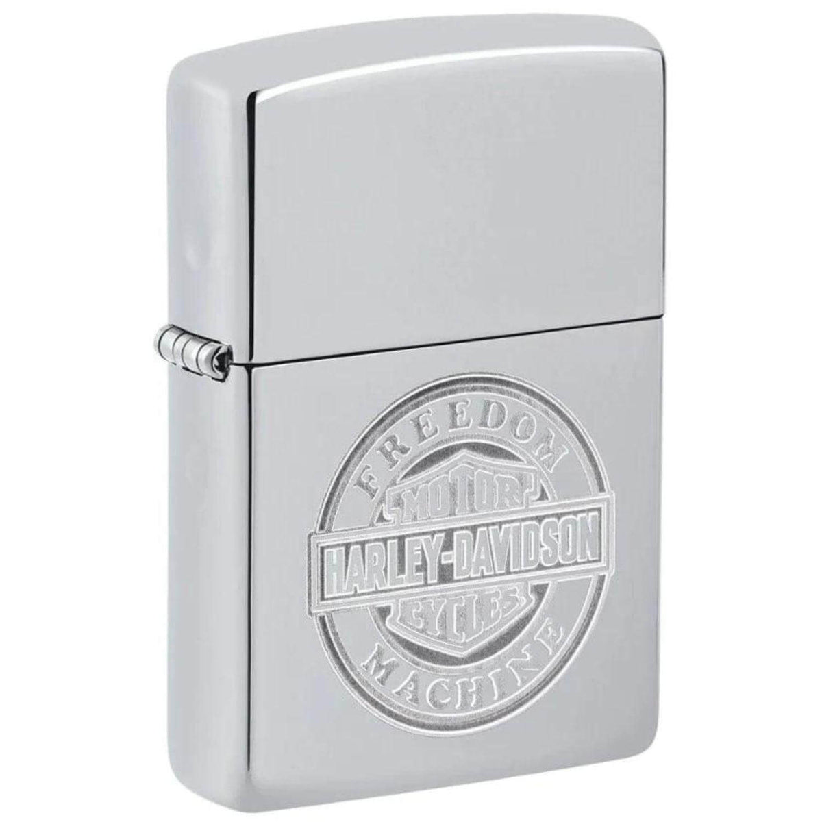 Αντιανεμικός αναπτήρας Zippo Harley Davidson 49829 σε ασημί μεταλλικό χρώμα με δυνατότητα χαράγματος για ένα προσωποποιημένο δώρο.
