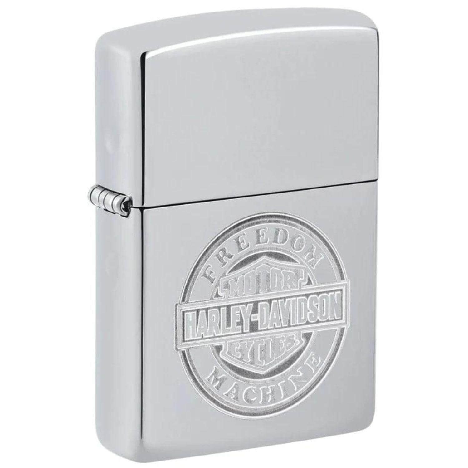 Αντιανεμικός αναπτήρας Zippo Harley Davidson 49829 σε ασημί μεταλλικό χρώμα με δυνατότητα χαράγματος για ένα προσωποποιημένο δώρο.