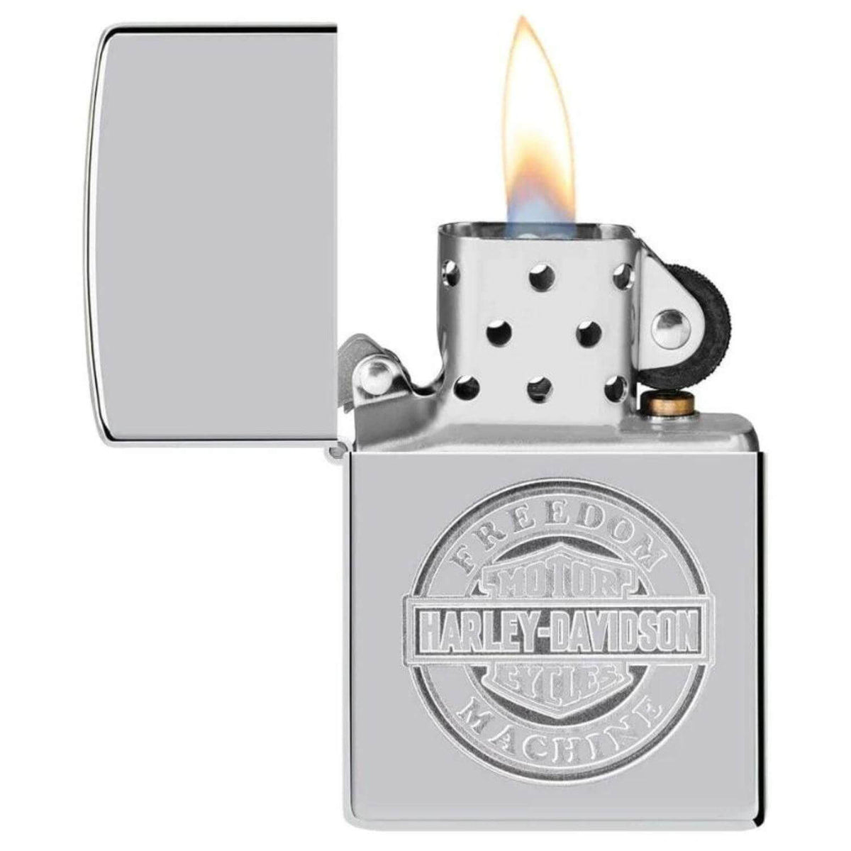Αντιανεμικός αναπτήρας Zippo Harley Davidson 49829 σε ασημί μεταλλικό χρώμα με δυνατότητα χαράγματος για ένα προσωποποιημένο δώρο.