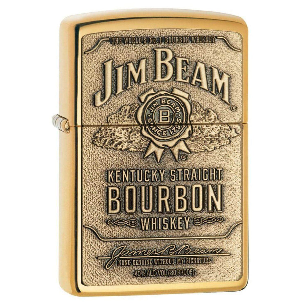 Αντιανεμικός αναπτήρας Zippo Jim Beam 254BJB.929 σε χρυσό μεταλλικό χρώμα και δυνατότητα χαράγματος για ένα προσωποποιημένο δώρο.