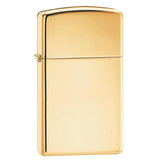 Αντιανεμικός αναπτήρας Zippo Slim Gold 1654b σε χρυσό χρώμα με γυαλιστερή όψη και δυνατότητα χαράγματος για ένα προσωποποιημένο δώρο.