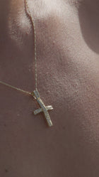 Βαπτιστικός Σταυρός για Κορίτσι MCS082 Χρυσός 14K Διπλής Όψεως με Ζιργκόν