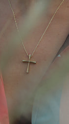 Βαπτιστικός Σταυρός για Κορίτσι MCS090 Χρυσός 14K Γεωμετρικός με Ζιργκόν