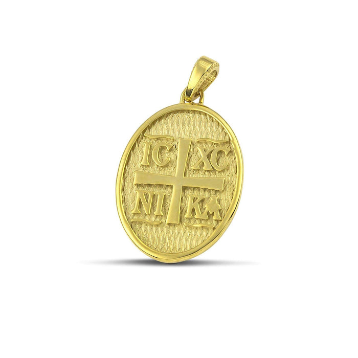 Κωσταντινάτο μοτίφ από χρυσό 14 καρατίων οβάλ