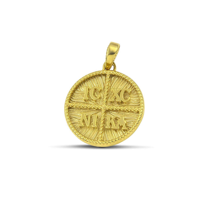 Κωσταντινάτο μενταγιόν από χρυσό 14 καρατίων στρογγυλό