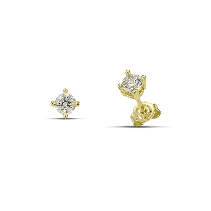 Xρυσά σκουλαρίκια Κ14 μονόπετρα