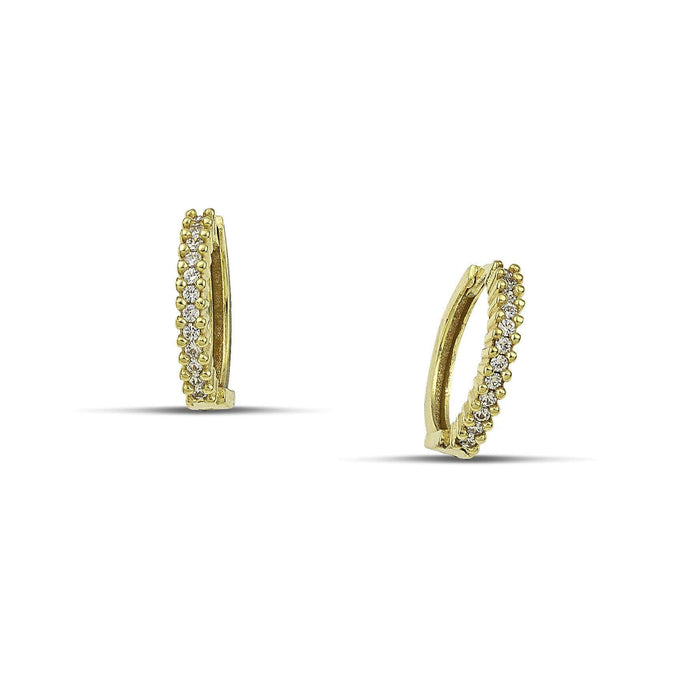 Χρυσά σκουλαρίκια Κ14 κρίκοι με ζιργκόν