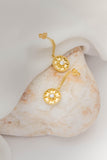 Σκουλαρίκια Χρυσά Κ14 Κρεμαστά με Βυζαντινό Σχέδιο