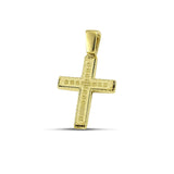 Ανδρικός χρυσός σταυρός βάπτισης με τετράγωνα σχέδια.
