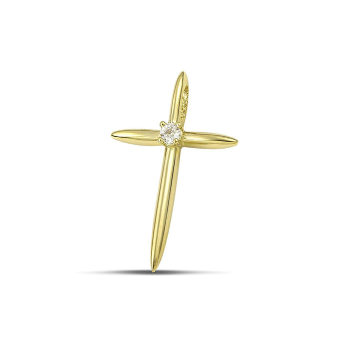 Γυναικείος σταυρός βάπτισης Κ14 με ζιργκόν MCS0203.097