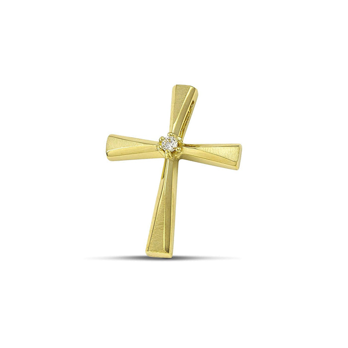 Γυναικείος σταυρός βάπτισης Κ14 με ζιργκόν MCS0203.098