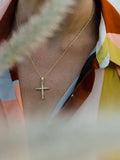 Γυναικείος σταυρός βάπτισης Κ14 με ζιργκόν