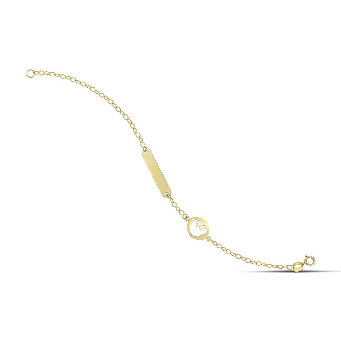 Χρυσό βραχιόλι ταυτότητα Κ14 με την Minnie Mouse