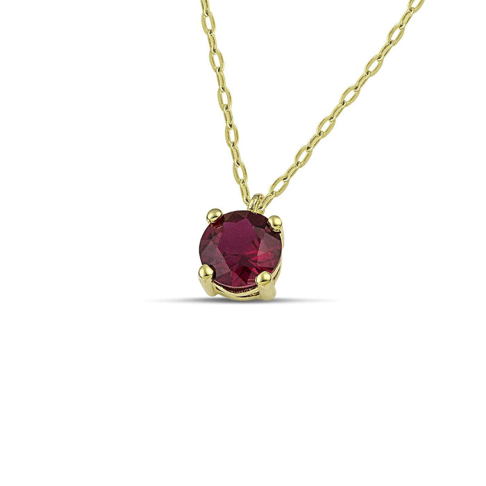 Χρυσό κολιέ Κ14 με Κόκκινη Πέτρα NL1703.190