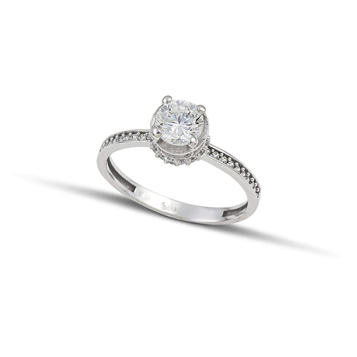 Μονόπετρο Δαχτυλίδι OS1703.063 Κ14 Λευκόχρυσο