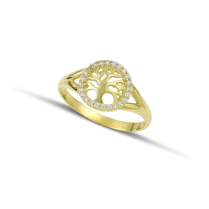 Δαχτυλίδι Χρυσό Κ9 με το Δέντρο της Ζωής