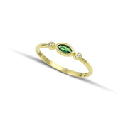 Δαχτυλίδι Χρυσό Κ9 με πράσινο ζιργκόν