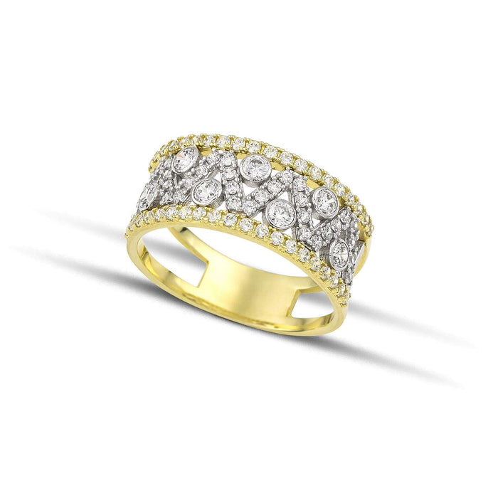 Χρυσό Δαχτυλίδι Κ14 με Λευκόχρυσο και Ζιργκόν