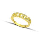 Χρυσό Δαχτυλίδι Κ14 με σχήμα Πλεκτής Αλυσίδας