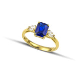 Χρυσό Δαχτυλίδι Κ14 με Μπλε Πέτρα