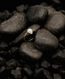 Δαχτυλίδι Χρυσό Κ14 Ροζέτα με Λευκή Πέτρα